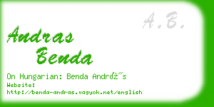 andras benda business card